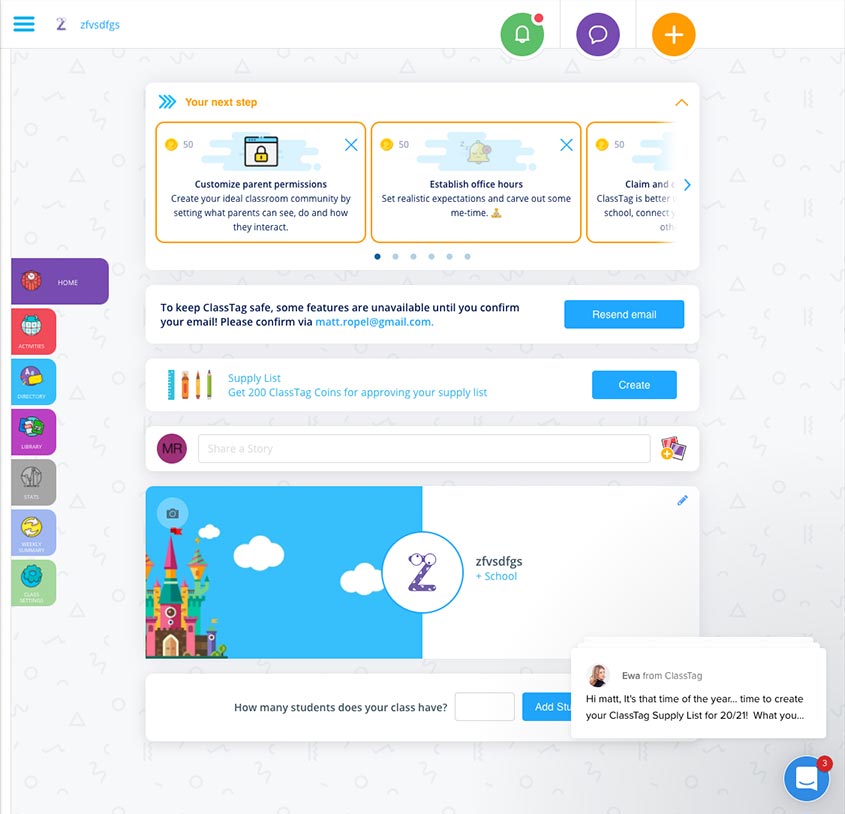 Classtag also uses wizards as well as engaging visual branding
