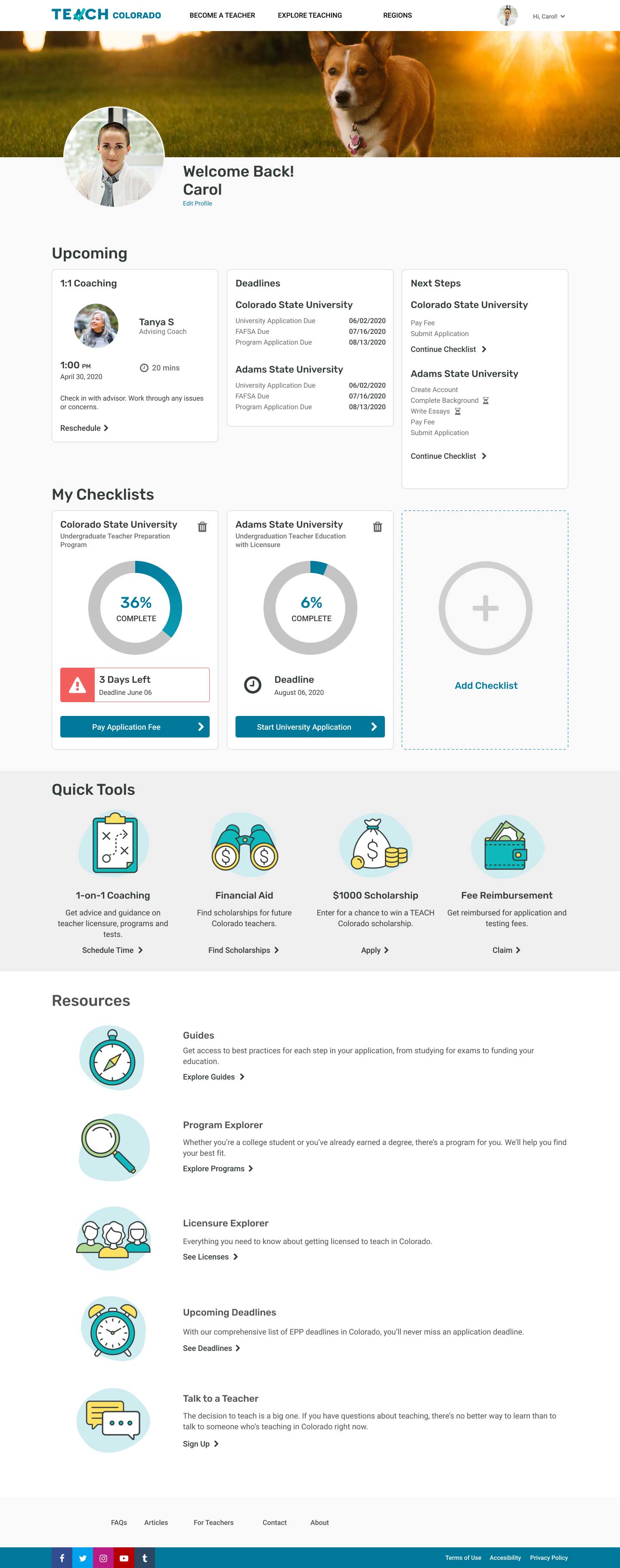 Final image of the dashboard